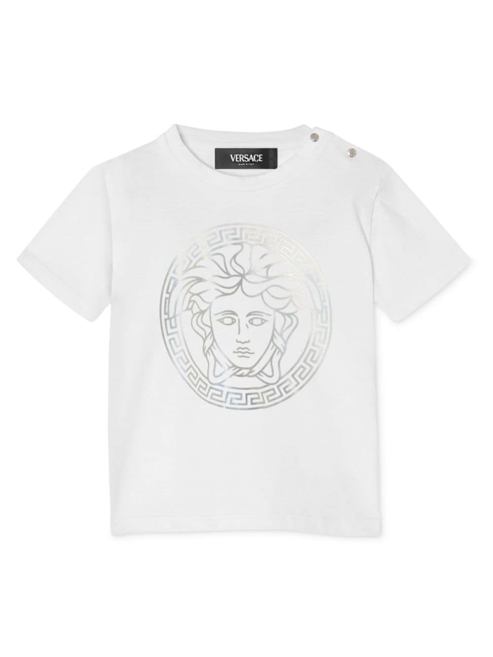 T-shirt bianca per neonato con stampa 10001021A11718 2W270 Versace Kids 