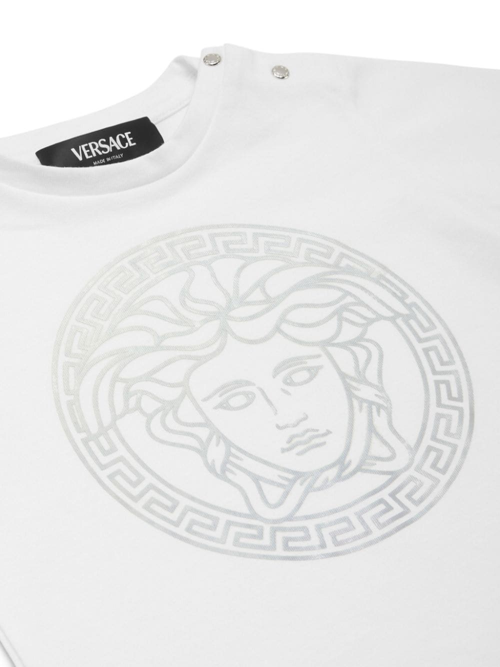 T-shirt bianca per neonato con stampa 10001021A11718 2W270 Versace Kids 