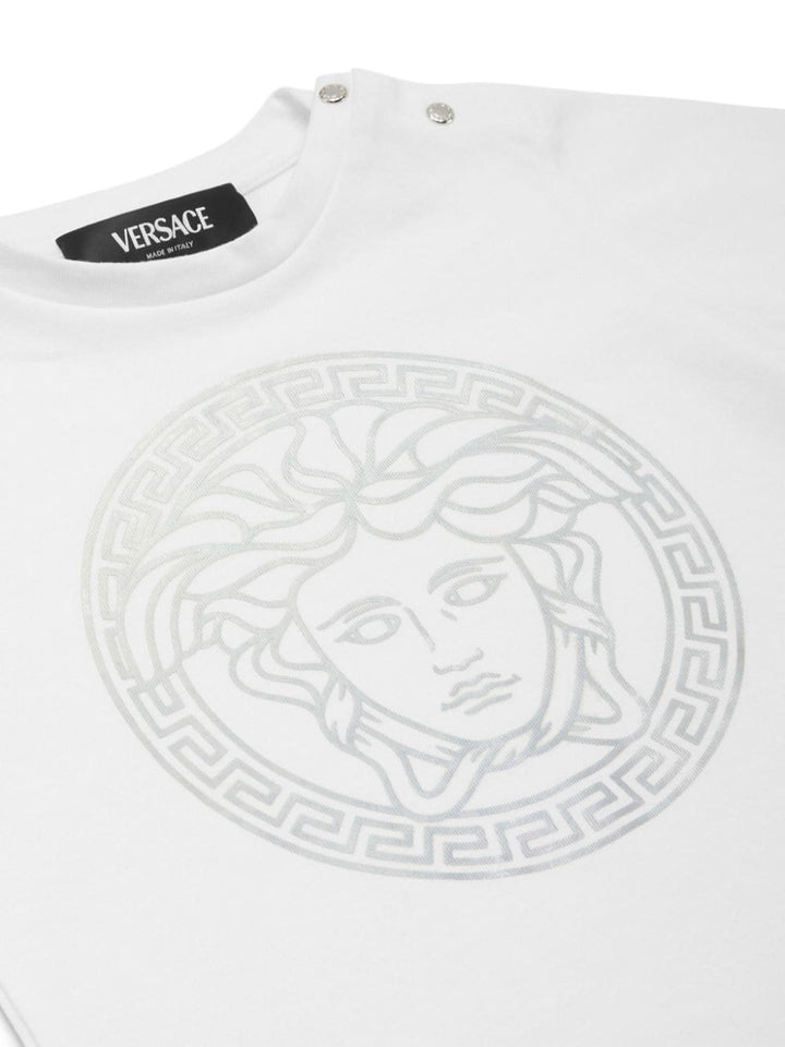 T-shirt bianca per neonato con stampa 10001021A11718 2W270 Versace Kids 