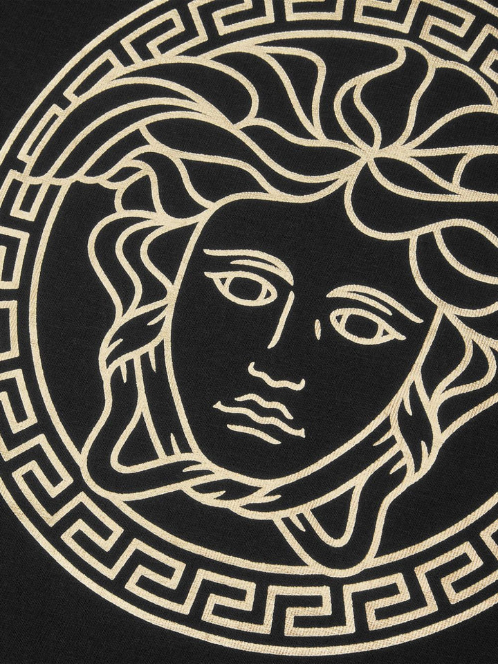 T-shirt per bambina in cotone nera 10002391A11718 2B130 Versace Kids 