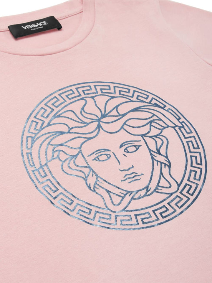 T-shirt per bambina in cotone rosa 10002391A11718 2PU20 Versace Kids 