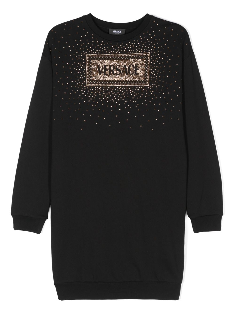 Abito per bambina in cotone nero 10003261A11462 2B130 Versace Kids 