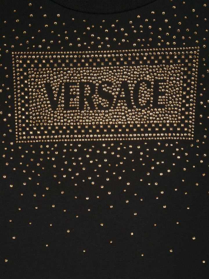 Abito per bambina in cotone nero 10003261A11462 2B130 Versace Kids 