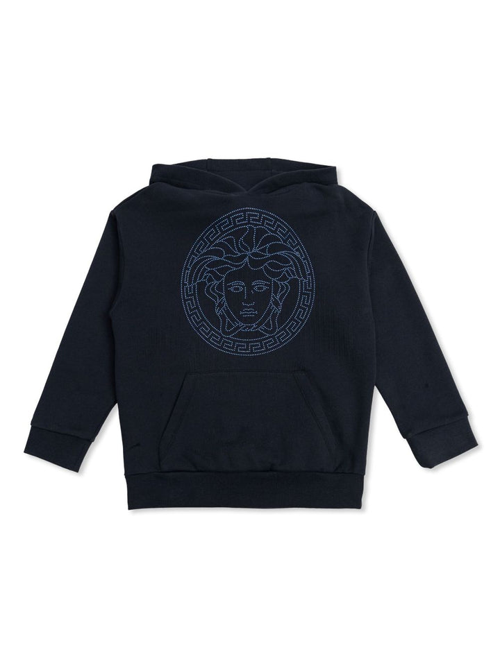 Felpa per bambino in cotone blu 10073591A11474 2U230 Versace Kids 