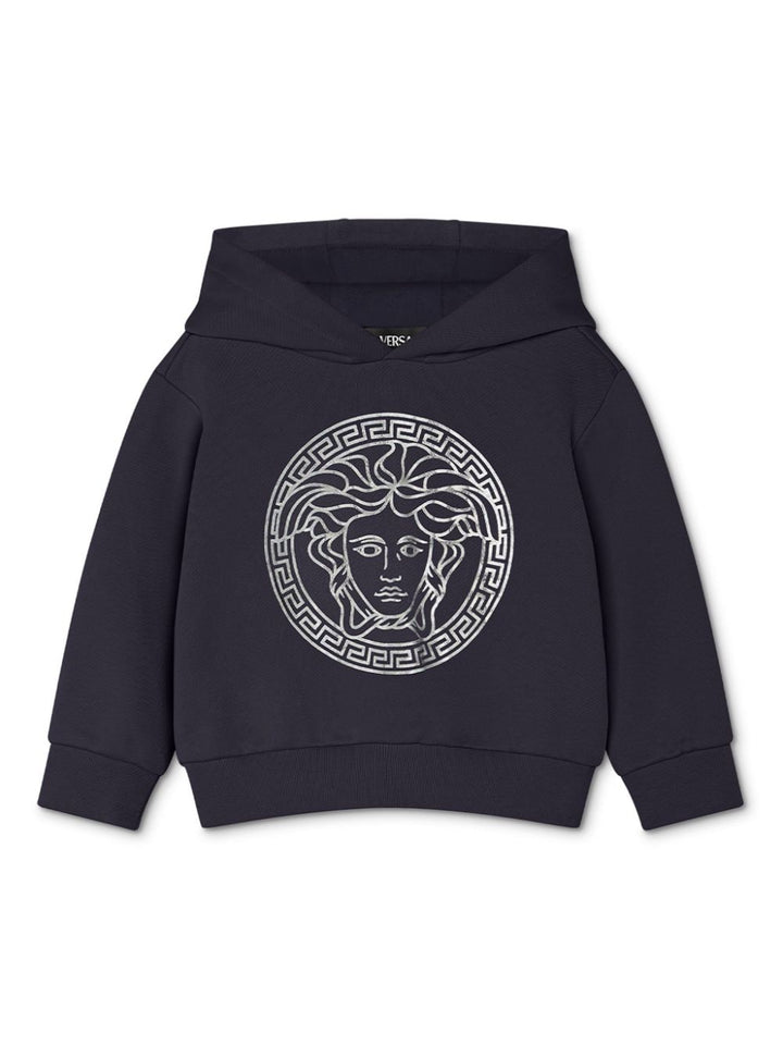 Felpa per neonato in cotone blu 10091211A11700 2UT00 Versace Kids 