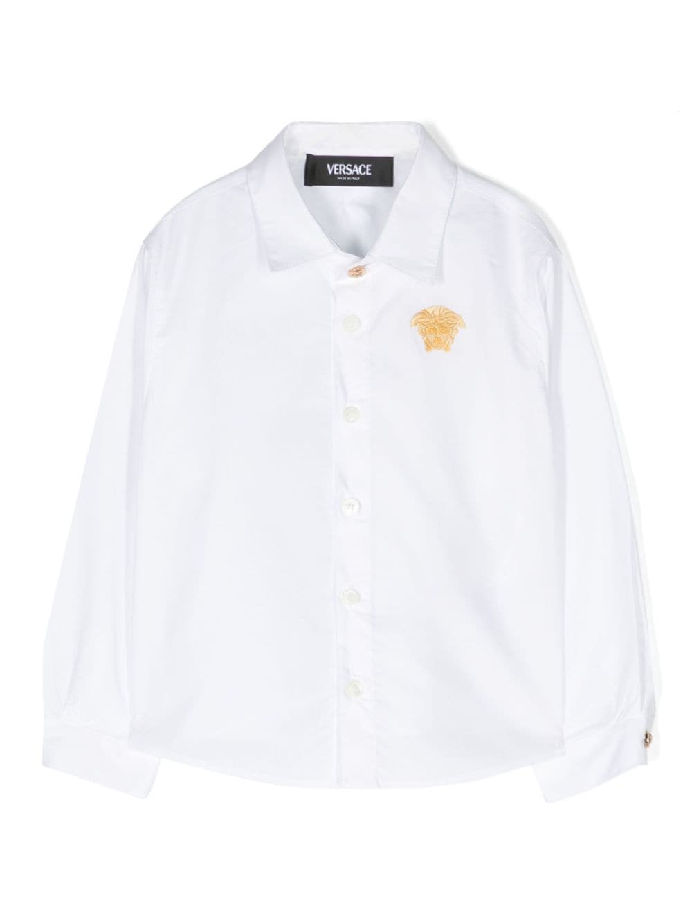 Camicia per neonato in cotone bianca 10139831A09715 2W110 Versace Kids 