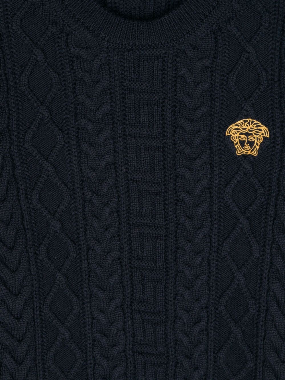 Maglia per bambino in lana blu 10159331A11126 1UK00 Versace Kids 