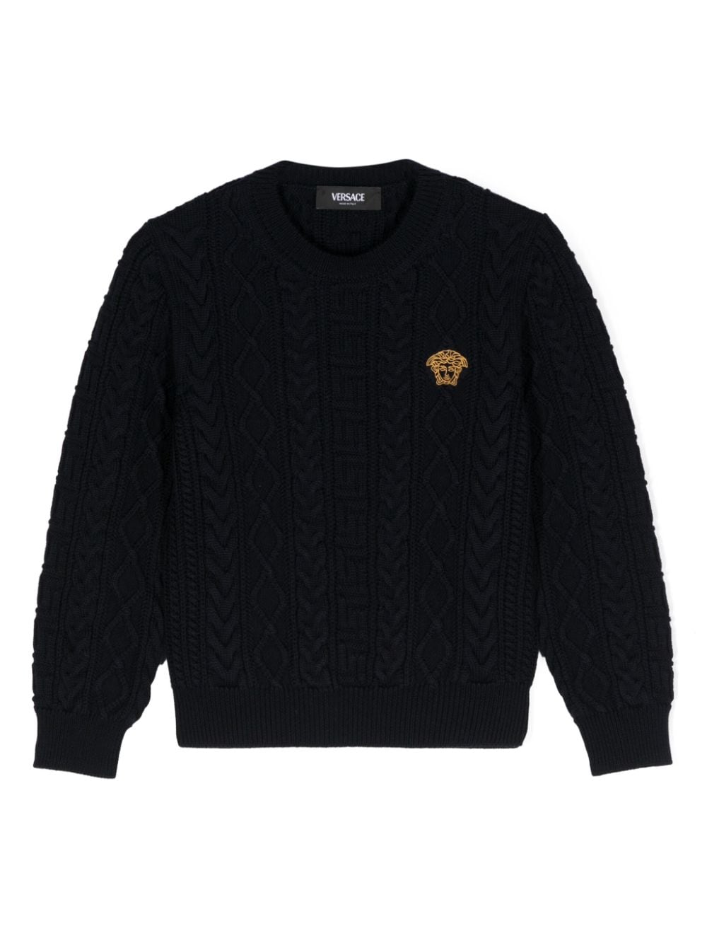 Maglia per bambino in lana blu 10159331A11126 1UK00 Versace Kids 