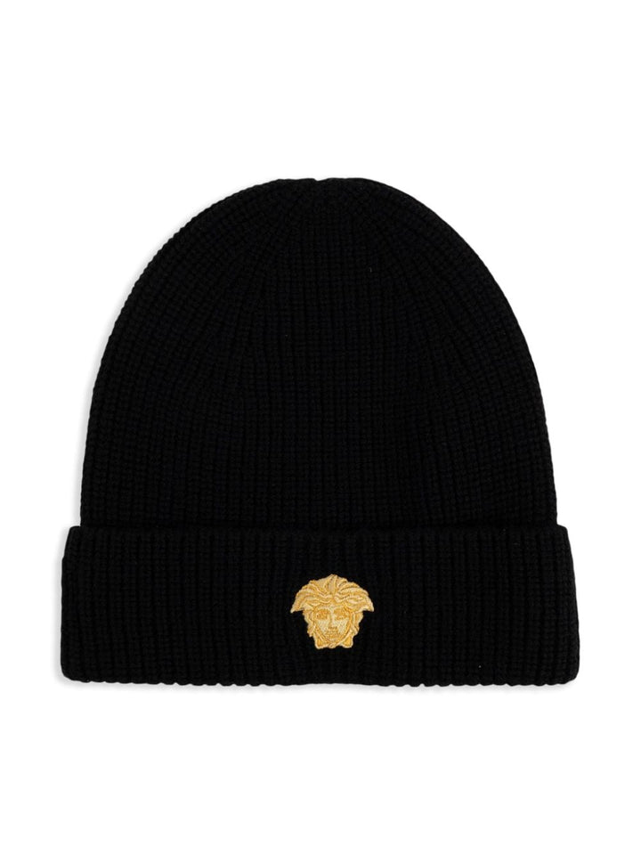 Cappello unisex in lana nero 10165681A11726 1B000 Versace Kids 