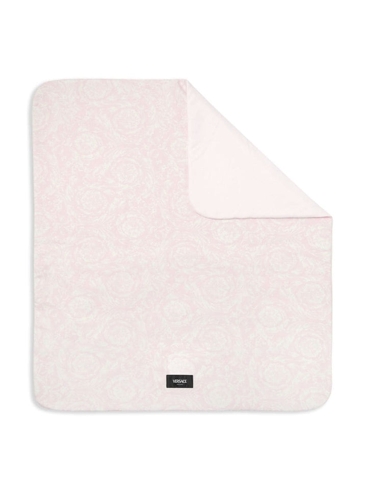 Pink cotton blend baby blanket
