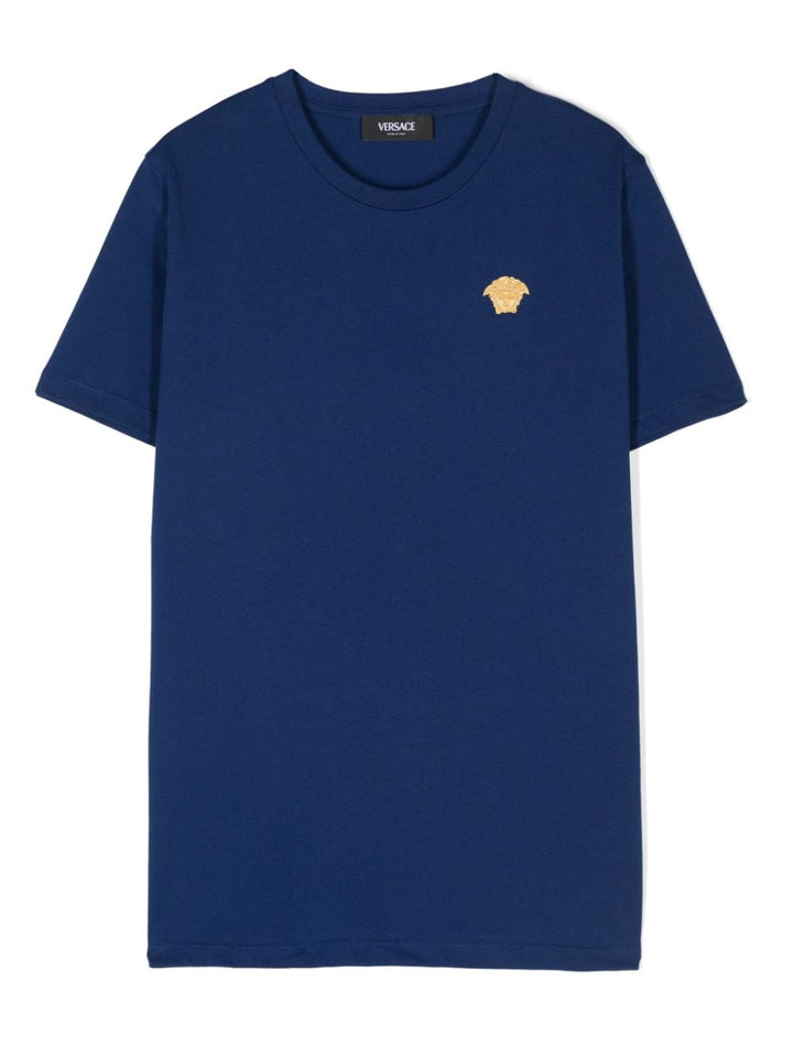 T-shirt unisex in cotone blu imperiale