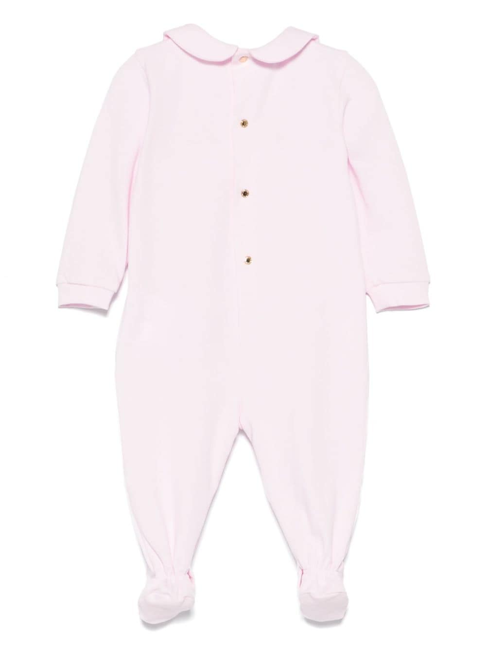 Baby girl's onesie in stretch cotton in powder pink