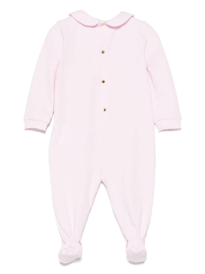 Baby girl's onesie in stretch cotton in powder pink