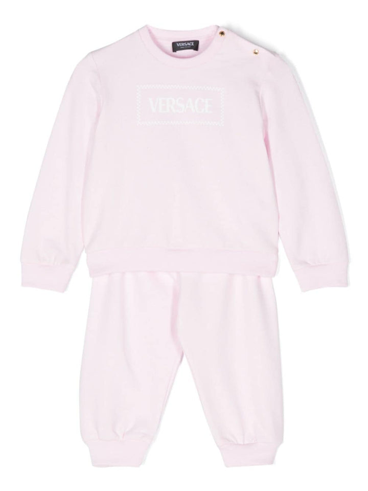 Completo sportivo per neonata in cotone rosa chiaro