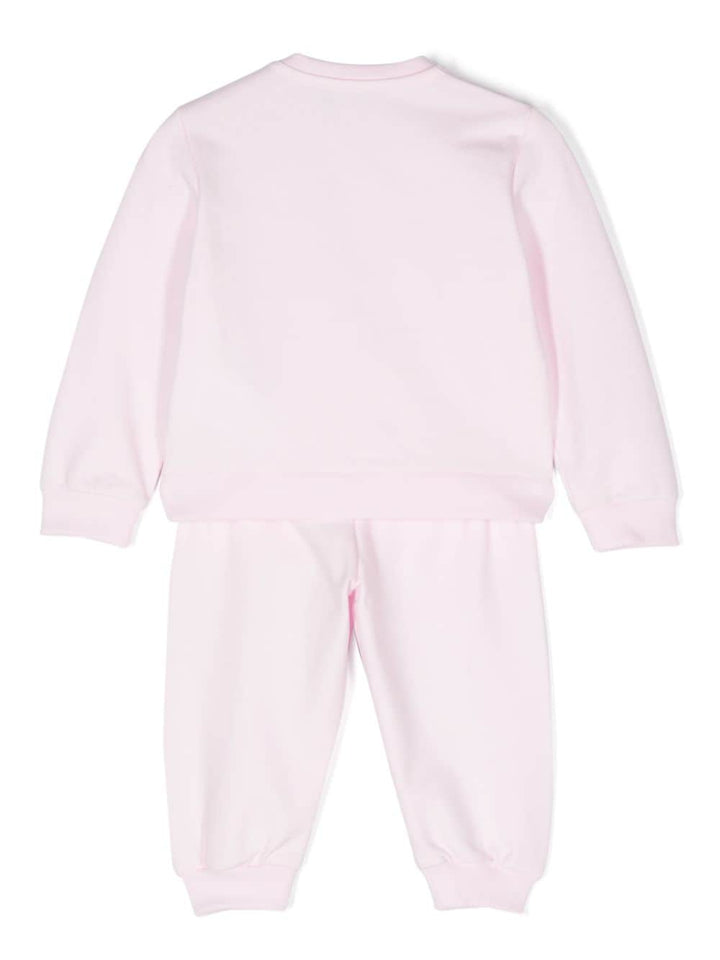 Completo sportivo per neonata in cotone rosa chiaro