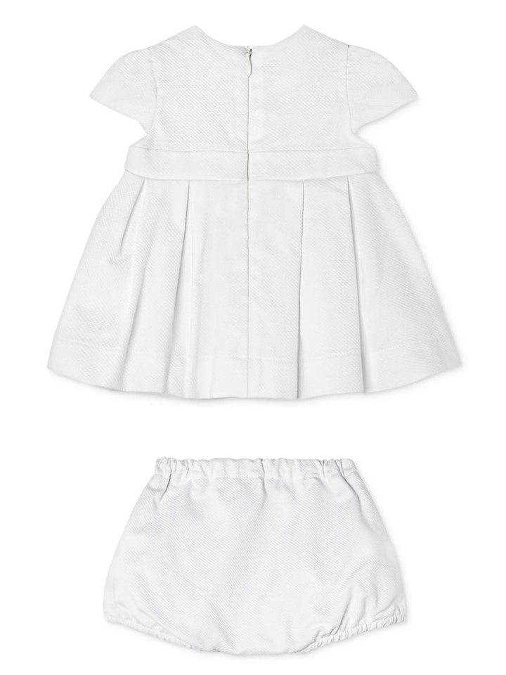 Set abito per neonata in cotone bianco