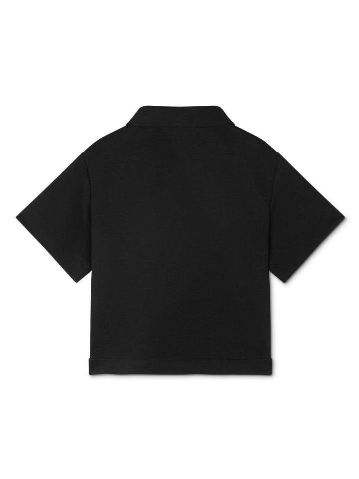 Camicia per neonato in misto seta nera