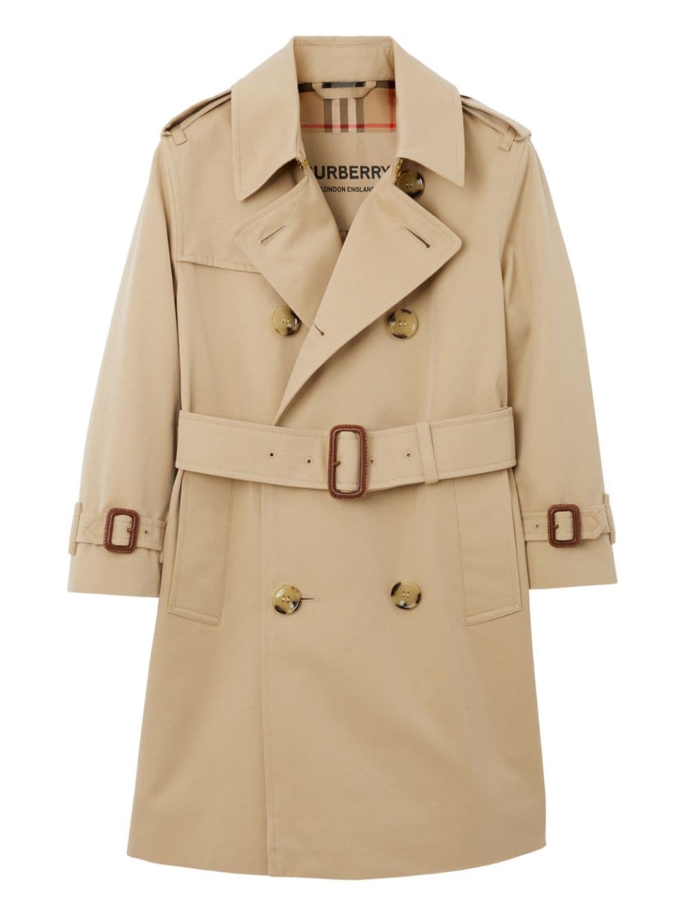 Trench per bambina in cotone miele 8069449 A1366 Burberry Kids 