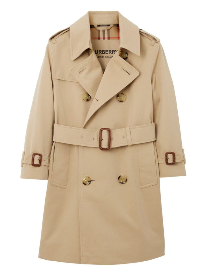 Trench per bambina in cotone miele 8069449 A1366 Burberry Kids 