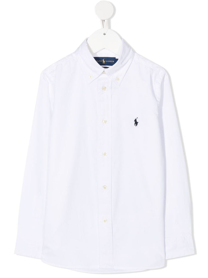 White shirt for boys with logo