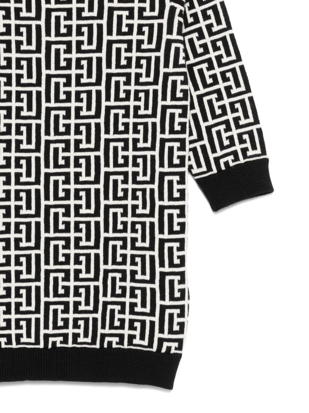 Abito bianco/nero/avorio per neonata BX1020Z2312 104NE Balmain Kids 