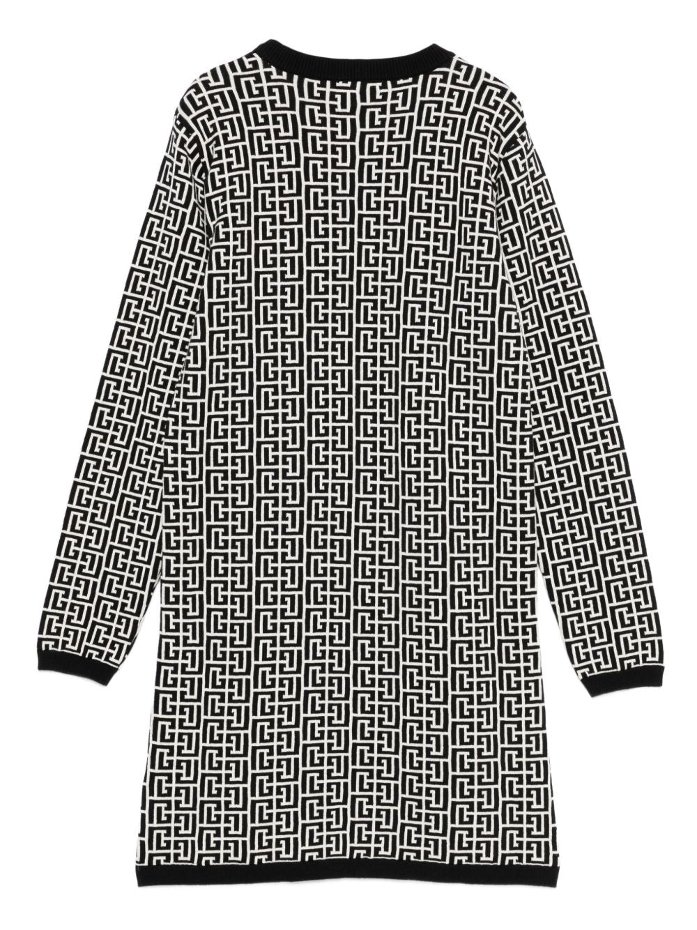Abito monogramma avorio/nero per bambina BX1A00Z2312 104NE Balmain Kids 