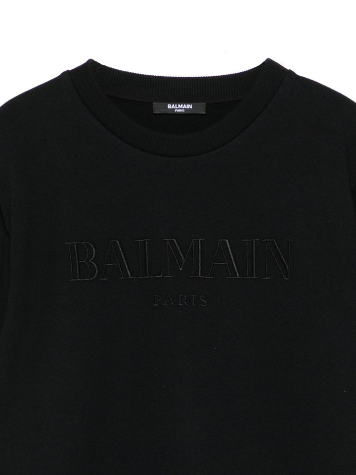 Felpa nera per bambino BX4Q50Z3183 930NE Balmain Kids 