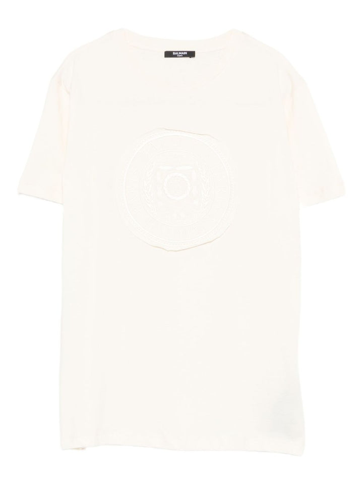 T-shirt bianca per bambino BX8Q61Z3186 109AV Balmain Kids 