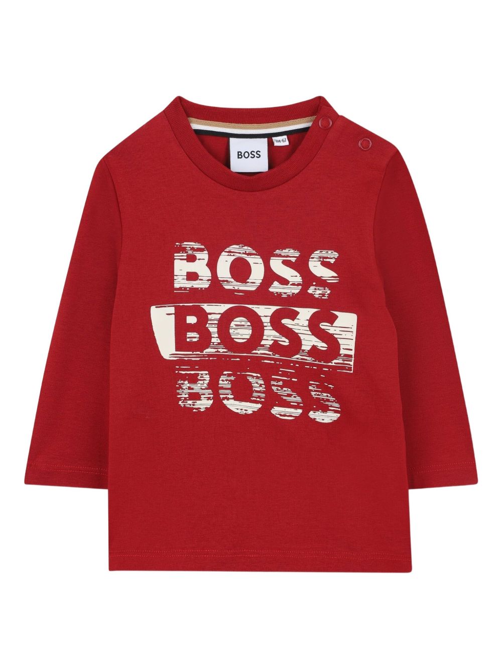 T-shirt rosso per neonato J52463 96D Boss Kids 