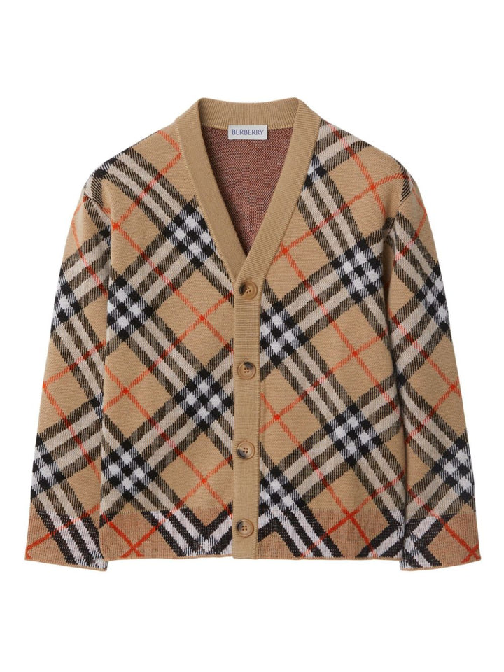 Cardigan beige per bambina 8104300 B9368 Burberry Kids 