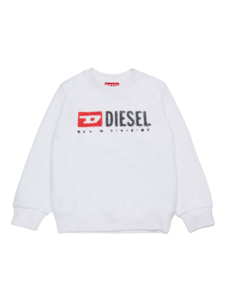 Felpa bianca per bambino J02483KYAZ3 K100 Diesel Kids 