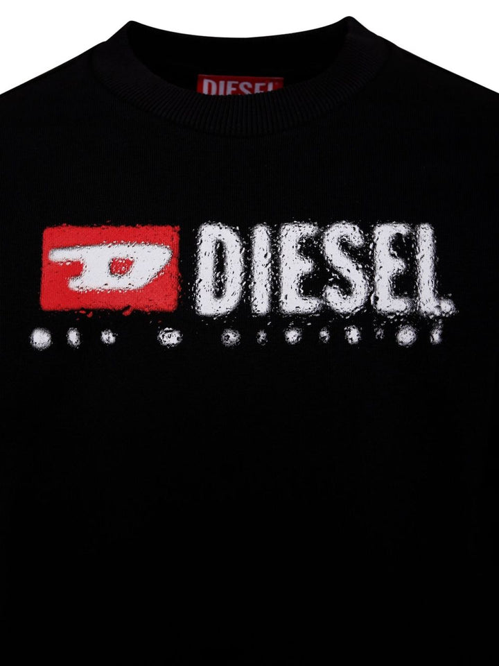 Felpa nera per bambino J02483KYAZ3 K900 Diesel Kids 