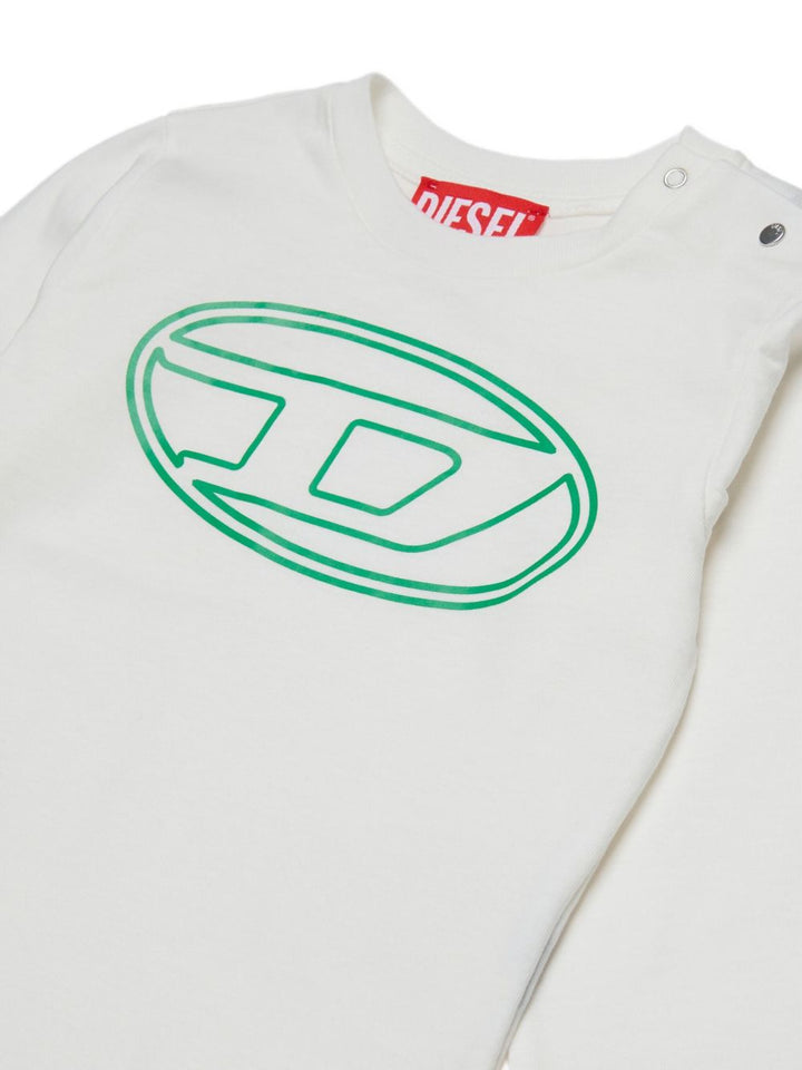 T-shirt bianca per neonato K0071200YI9 K1412 Diesel Kids 