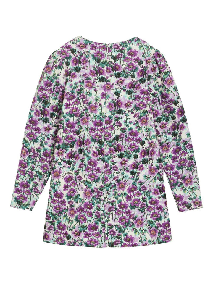 Abito floreale viola per bambina L5JDALFSG81 HA5RG Dolce & Gabbana Kids 