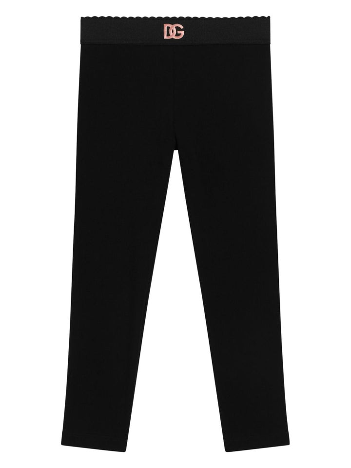 Pantalone nero per bambina L5JPB8G7N9L N0000 Dolce & Gabbana Kids 