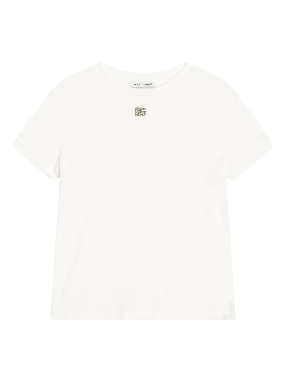 T-shirt bianca per bambina L5JTNJG7O3N W0111 Dolce & Gabbana Kids 