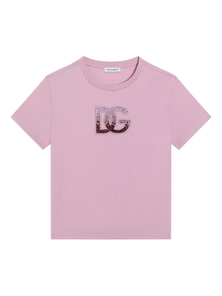 T-shirt lilla per bambina L5JTNKG7PHN F3904 Dolce & Gabbana Kids 