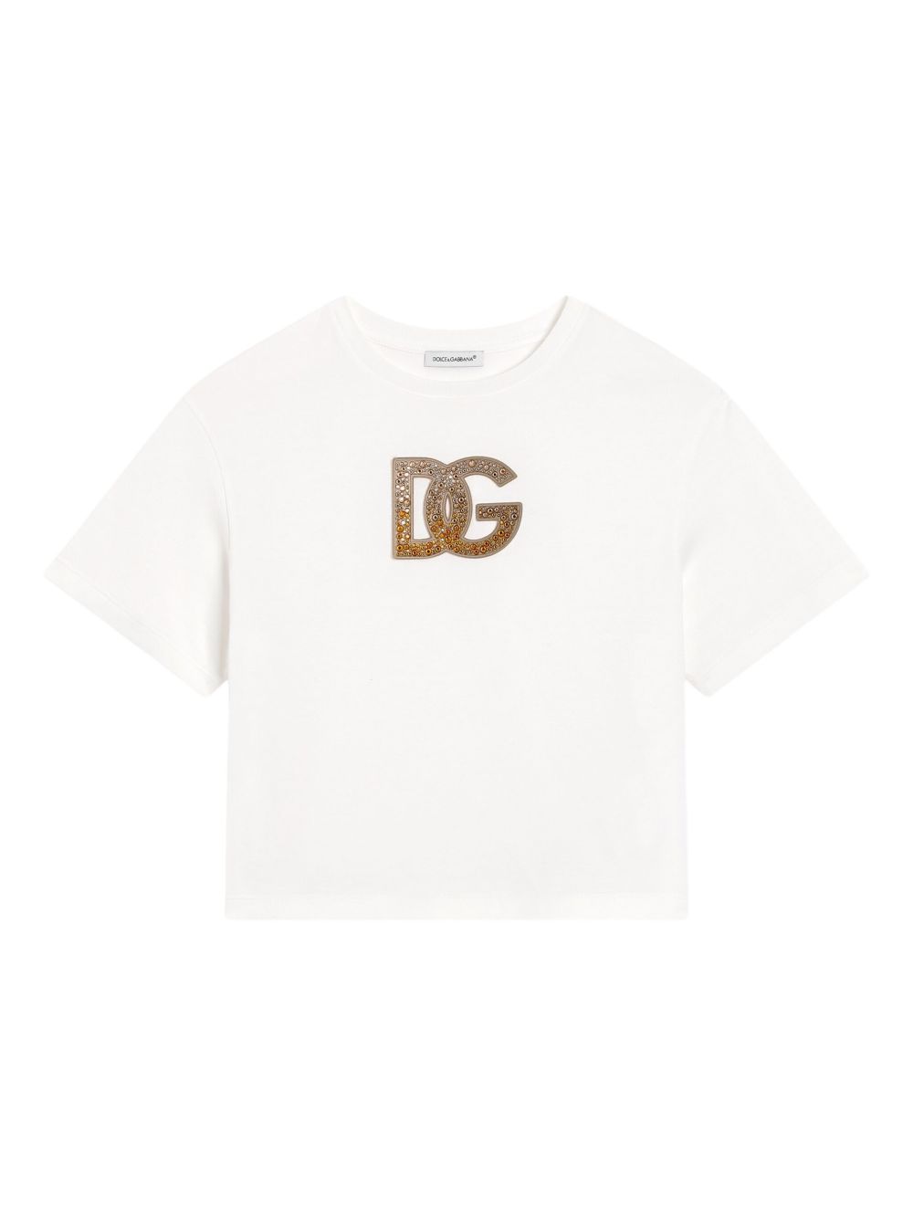 T-shirt bianco per bambina L5JTNLG7PHN W0111 Dolce & Gabbana Kids 