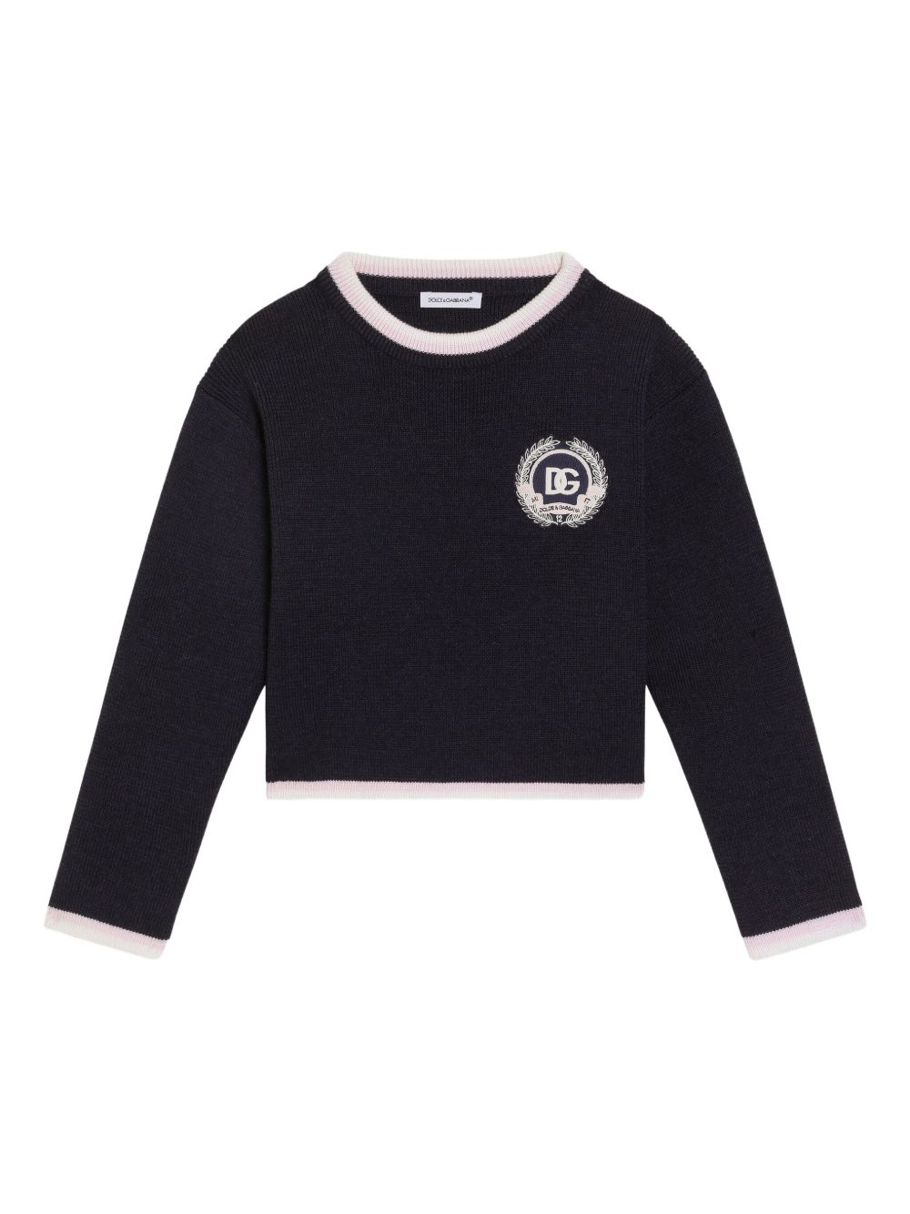 Maglione blu navy per bambina L5KWK5JDVB7 B3895 Dolce & Gabbana Kids 