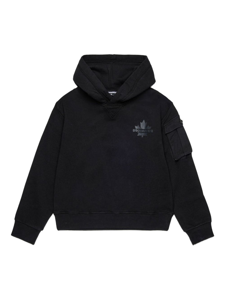 Felpa nera per bambino DQ2735D0AC6 DQ900 Dsquared2 Kids 