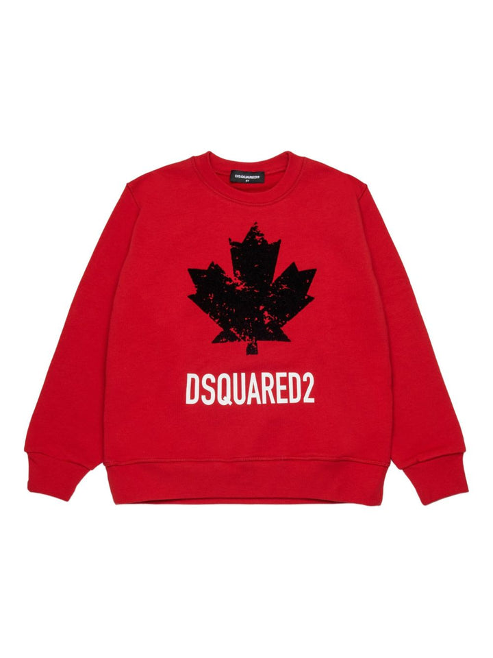 Felpa rossa per bambino DQ3005D00ZF DQ423 Dsquared2 Kids 