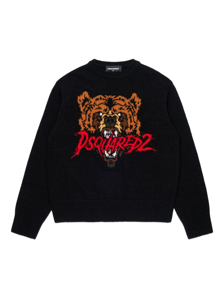 Maglione nero per bambino DQ3069D0AFE DQ900 Dsquared2 Kids 