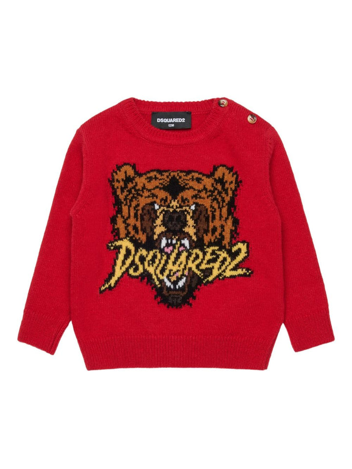 Maglione rosso per neonato DQ3143D0AFE DQ423 Dsquared2 Kids 