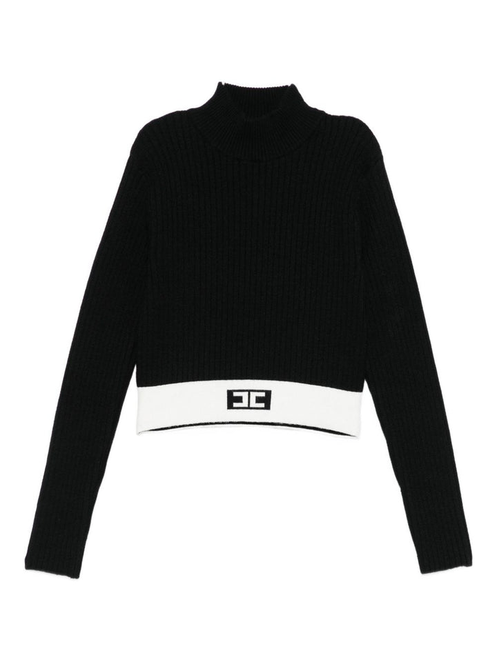 Maglione nero per bambina EFMA173CFL040 D748 Elisabetta Franchi Kids 