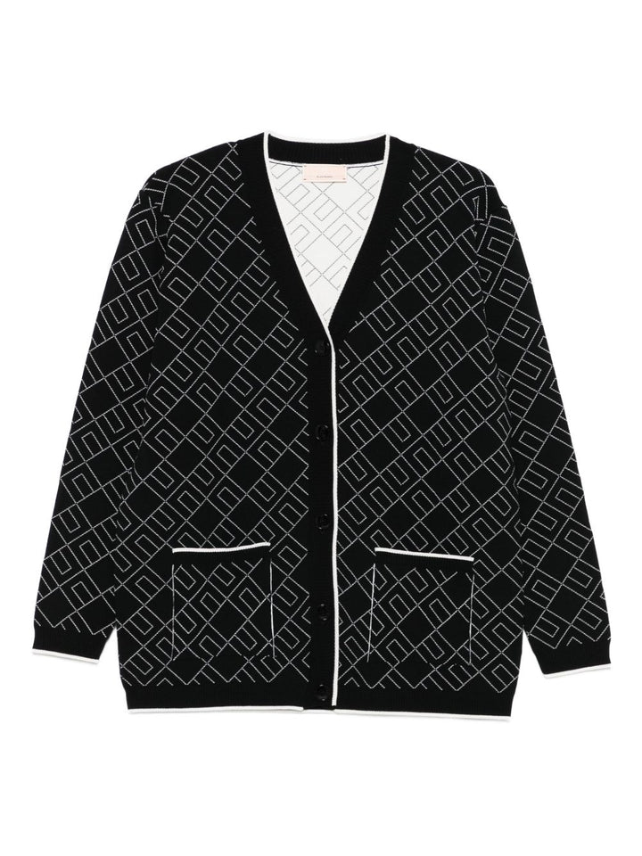 Cardigan nero per bambina EFMA182CFL229 D748 Elisabetta Franchi Kids 