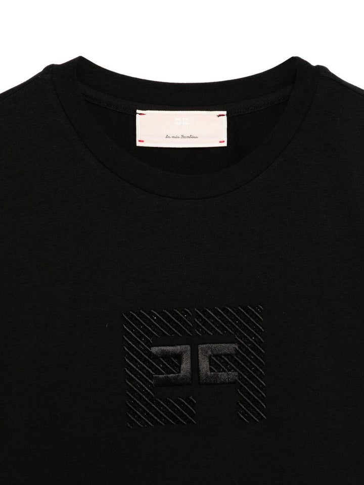 T-shirt nero per bambina EFTS2490JE006 N000 Elisabetta Franchi Kids 