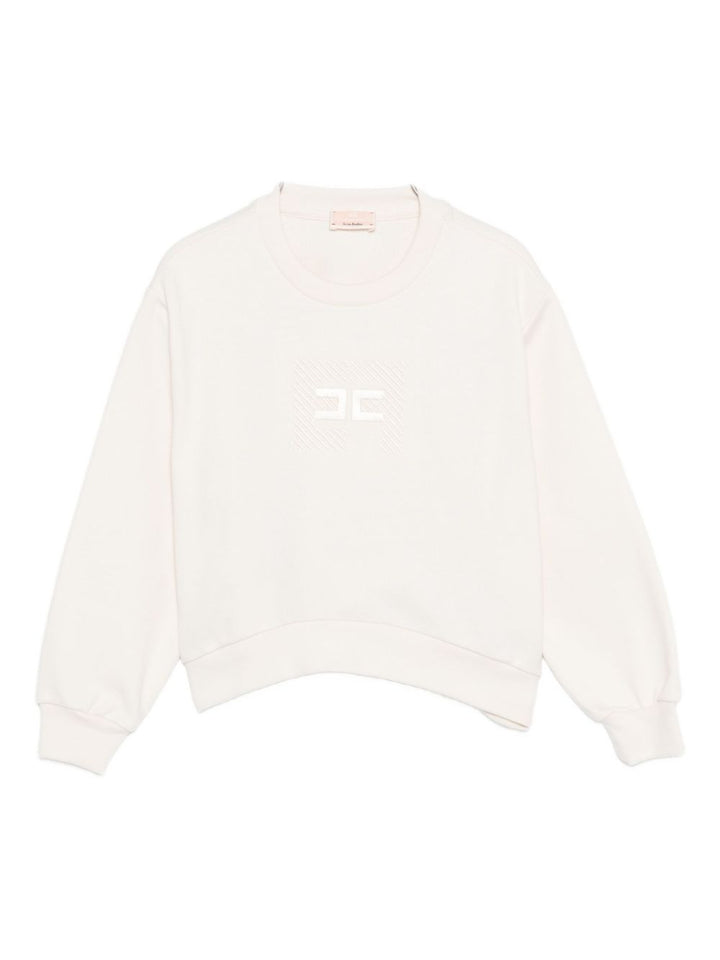 Felpa bianca per bambina EGFE0560FF002 0067 Elisabetta Franchi Kids 