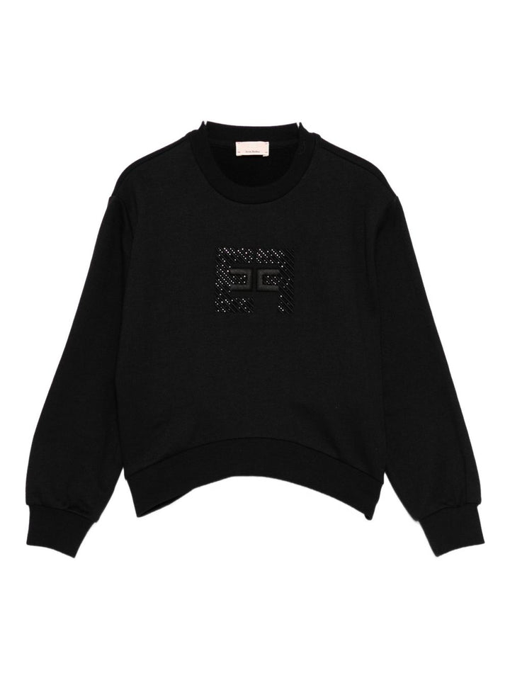Felpa nera per bambina EGFE0560FF002 N000 Elisabetta Franchi Kids 