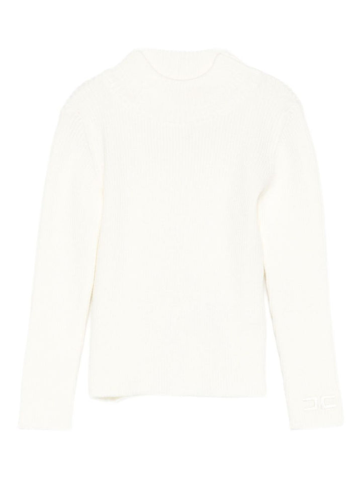 Maglione bianco sporco per neonata EGMA040CFL040 0004 Elisabetta Franchi Kids 
