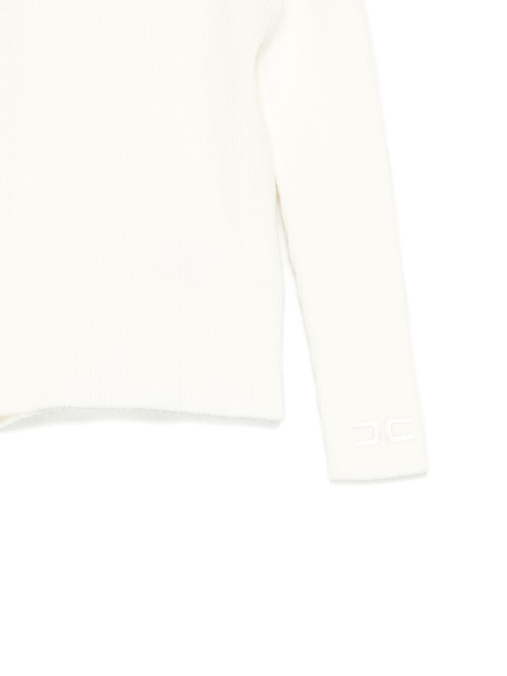 Maglione bianco sporco per neonata EGMA040CFL040 0004 Elisabetta Franchi Kids 